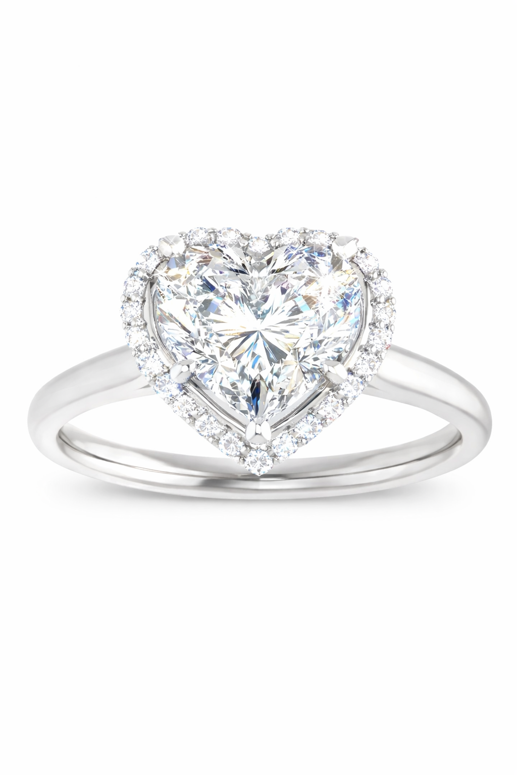 Heart Diamond Halo Ring