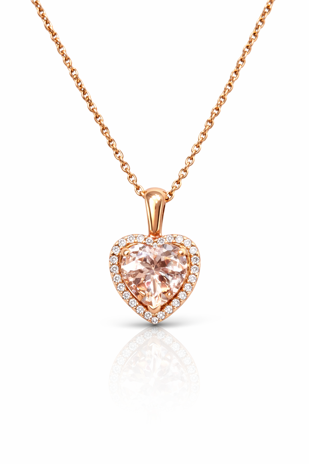 Pink Diamond Heart Pendant